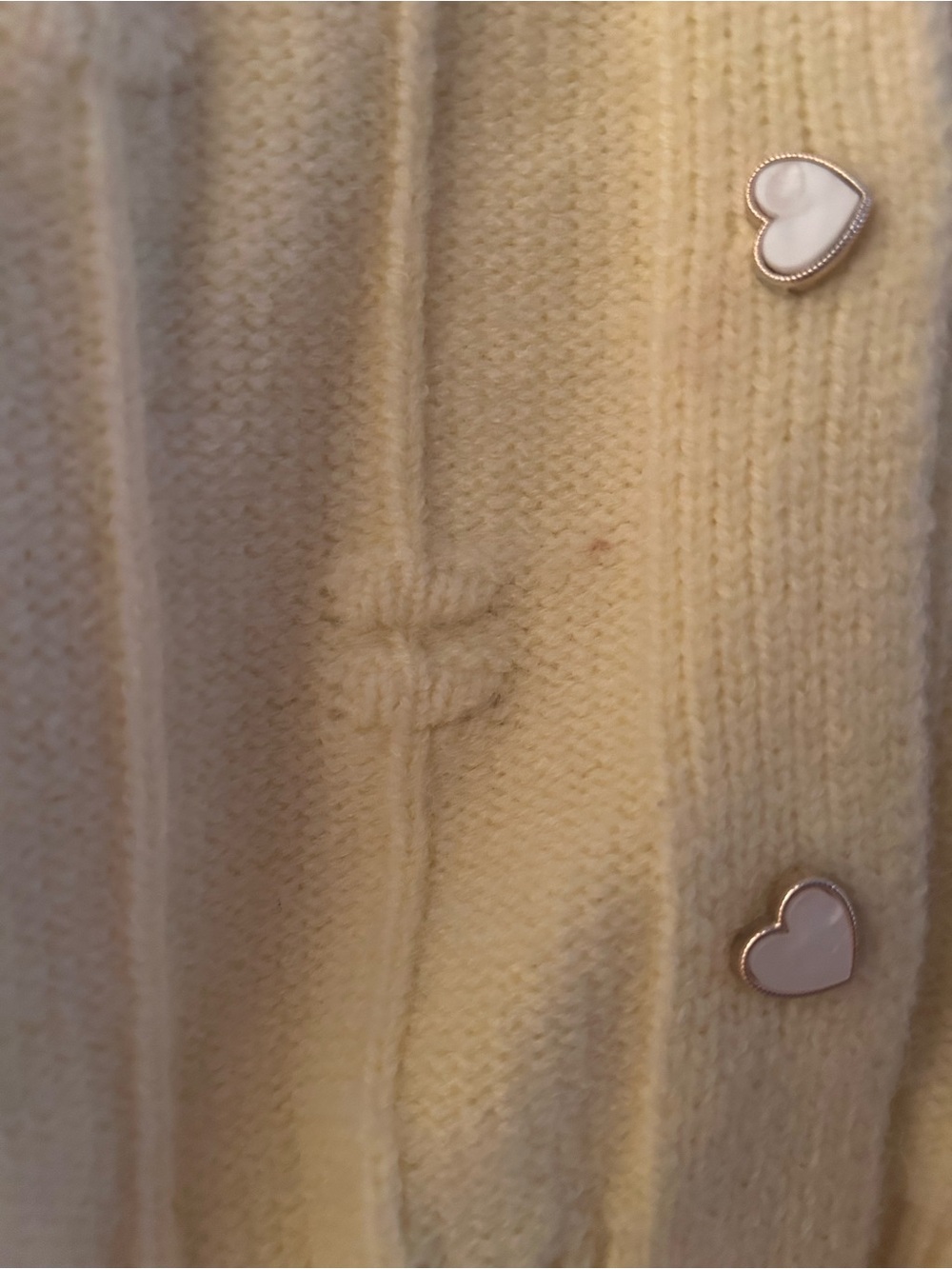 Chunky Knit light yellow Cardigan Sweater - Classic Button-Up - Picture 4 of 6